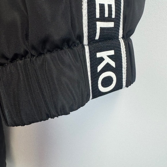 Michael Michael Kors Womens Black Logo Tape Hooded Windbreaker Jacket Small - Picture 6 of 16